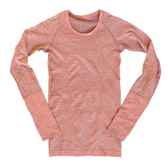 Lululemon Shirt Womens Size 2 Swiftly Tech Long Sleeve Peach ( Savannah Pink ) - Picture 2 of 12
